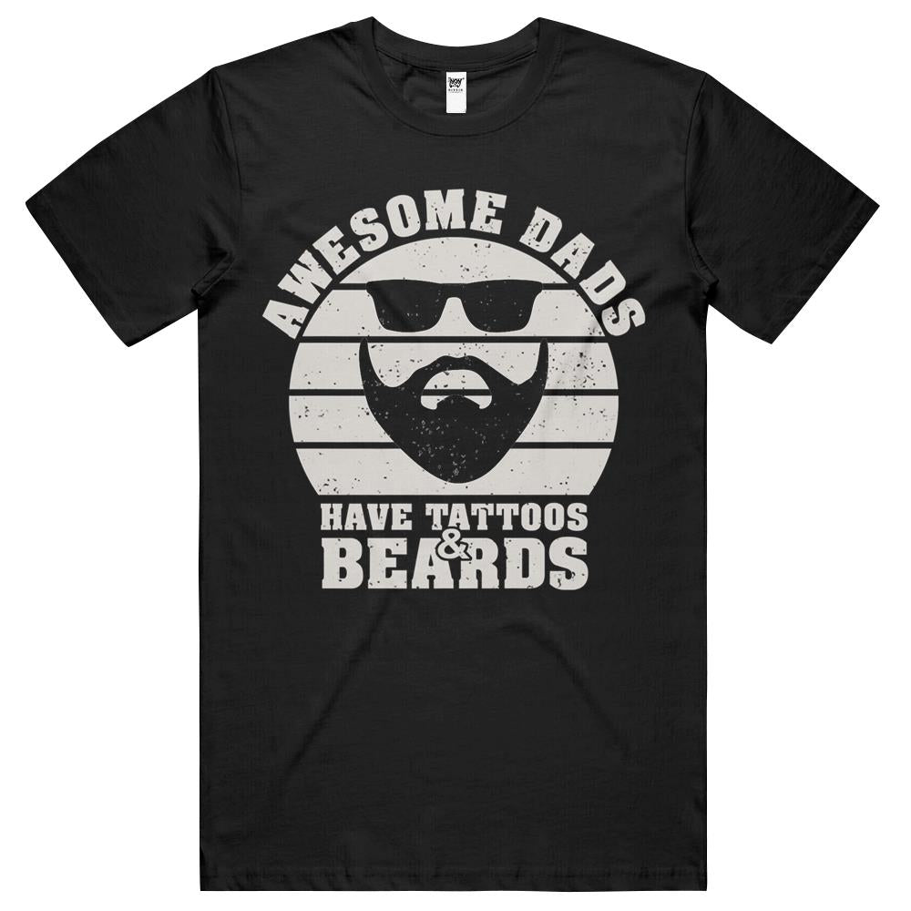 Awesome Dads Have Tattoos And Beards Vintage Father’s Day T Shirts