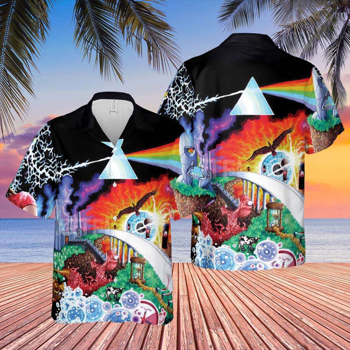 The Pink Floyd Experience For Man And Woman Print Short Sleeve Hawaiian Shirt G95