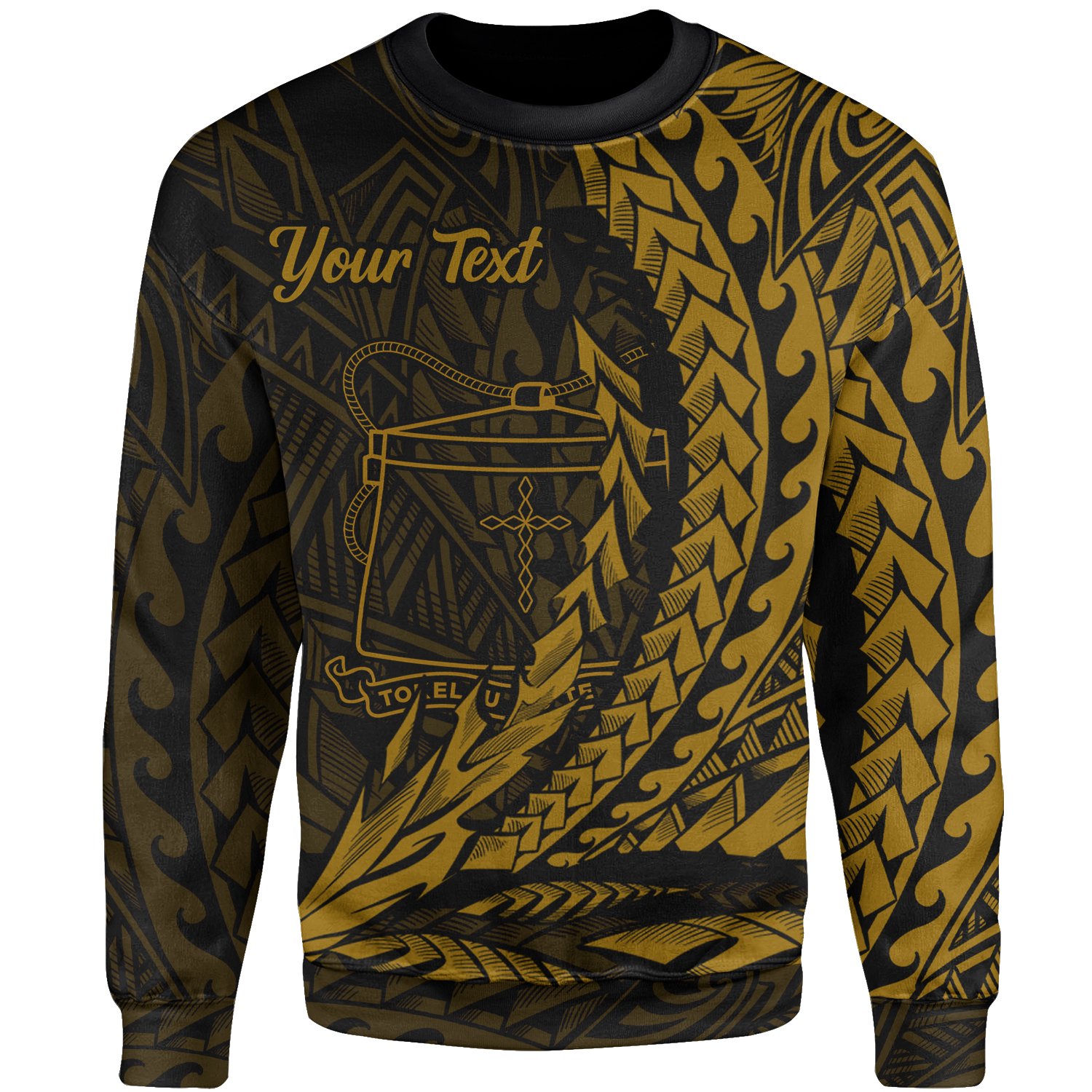 Tokelau Custom Personalised Sweatshirt – Wings Style Gold Color – BN01