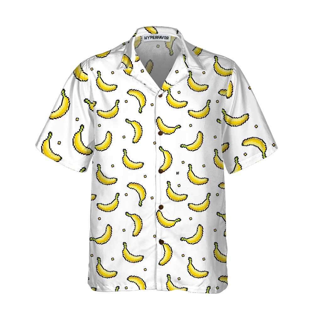 Pixel Banana Pattern Hawaii Funny Shirt For Ha28828