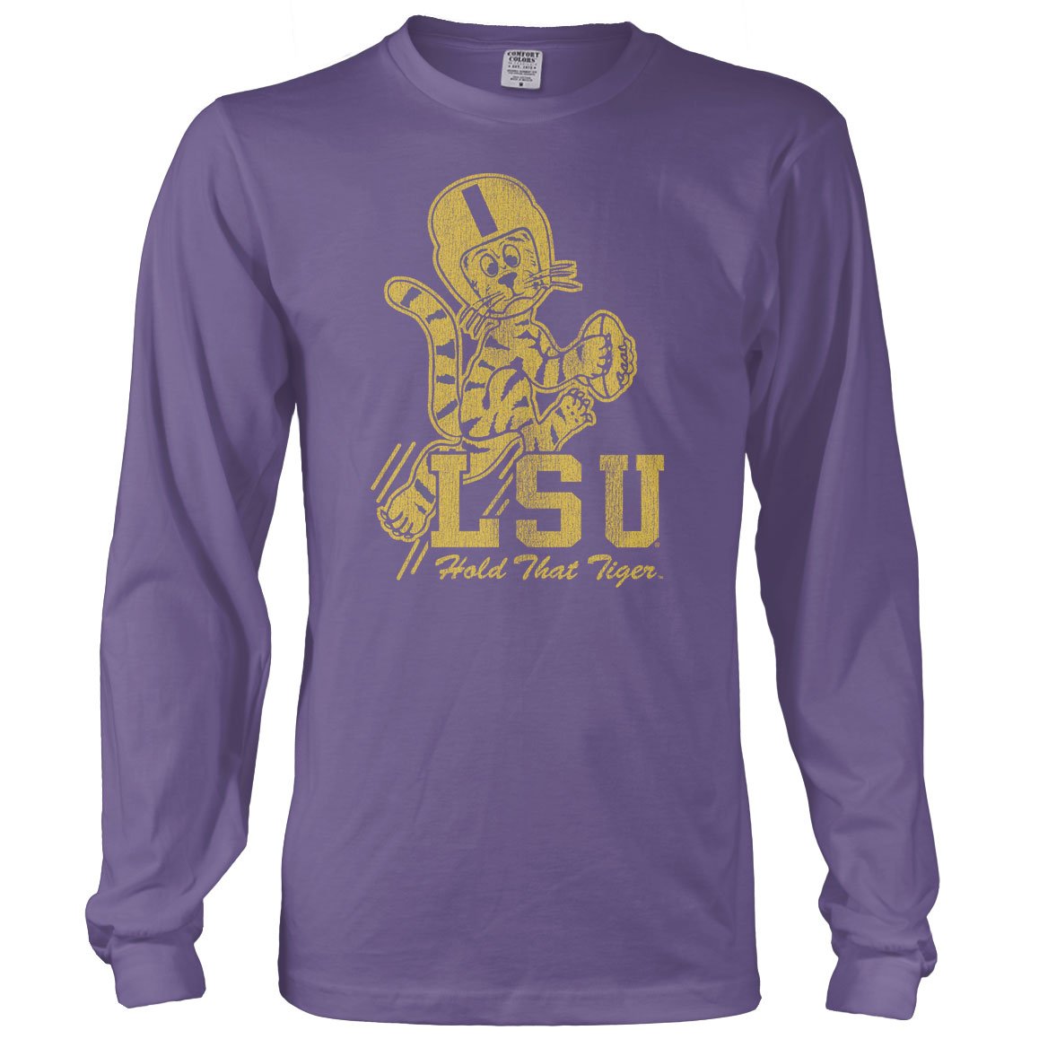 B&B Dry Goods LSU Tigers Hold That Tiger Comfort Colors Long Sleeve T-Shirt – Grape