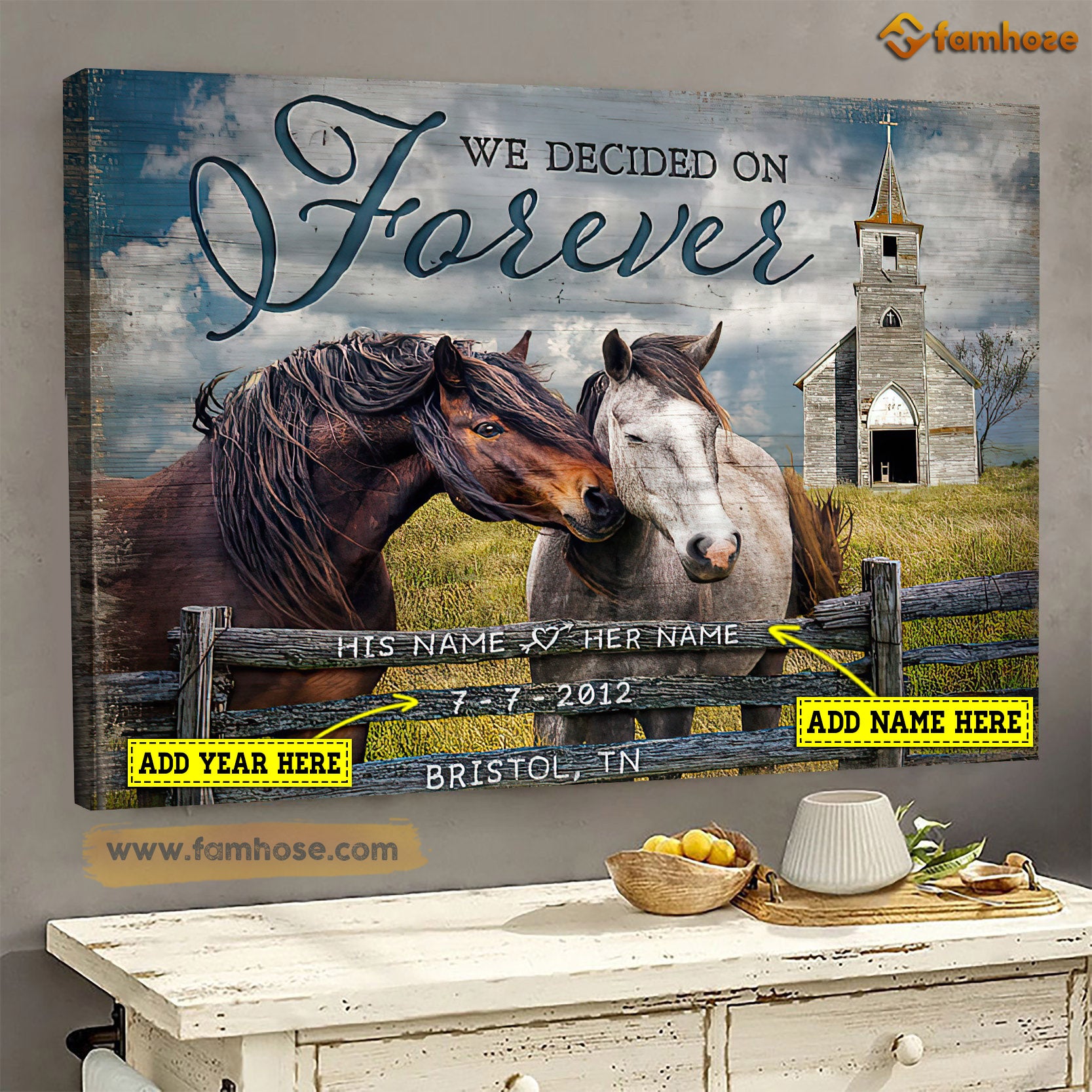 Valentine’S Day Personalized Horse Poster/Canvas, We Decided On Forever, Horse Canvas Wall Art, Poster Gift For Horse Lovers