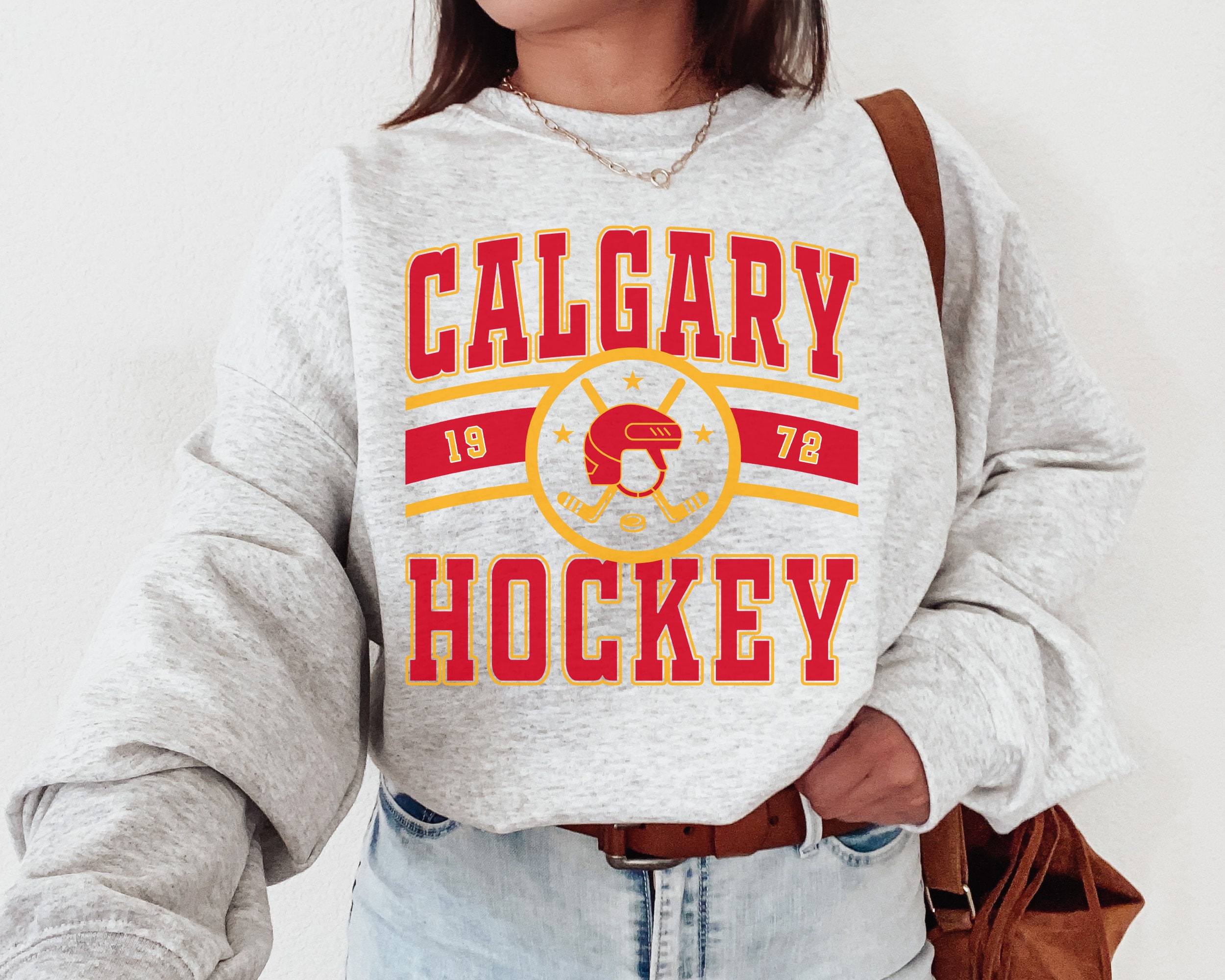 Calgary Flame Sweatshirt, Vintage Calgary Flame Sweatshirt  Shirt, Flames Sweater, Flames Shirt, Hockey Fan Shirt, Retro Calgary Ice Hockey