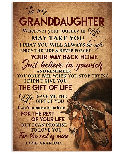 To My Granddaughter Horse Fleece Blanket