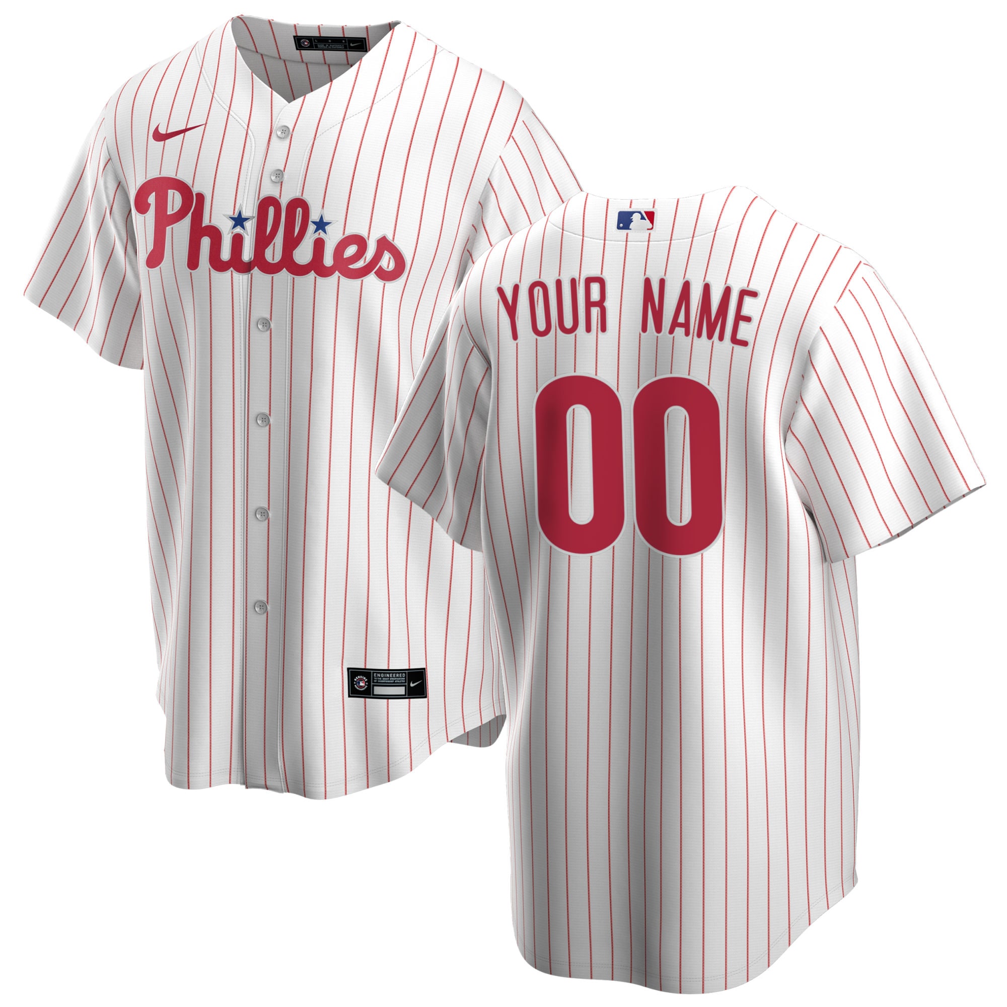 Men’s Philadelphia Phillies White Home Custom Jersey