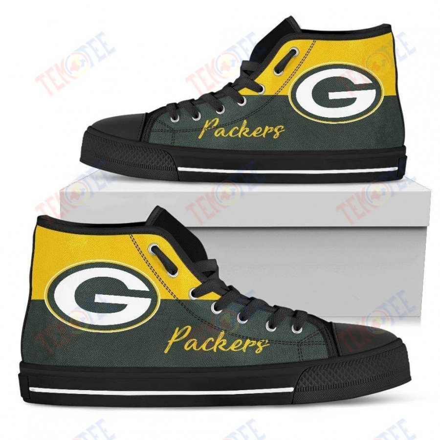 Mens Womens Green Bay Packers High Top Shoes Divided Colours Stunning TMT772