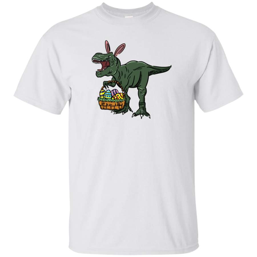 AGR Easter t-shirt dinosaur in bunny ears. Easter egg basket, Easter T-Shirt, Happy Family Easter Tee Gift Idea Mens Cotton T-Shirt