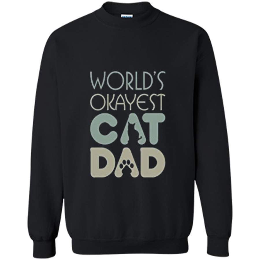 Best Cat Dad Ever Cat Lover Gift Printed Crewneck Pullover Sweatshirt