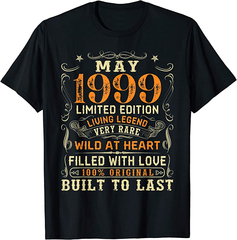 Vintage May 1999 Awesome 22 Yrs Old 22th Birthday Gift T-Shirt