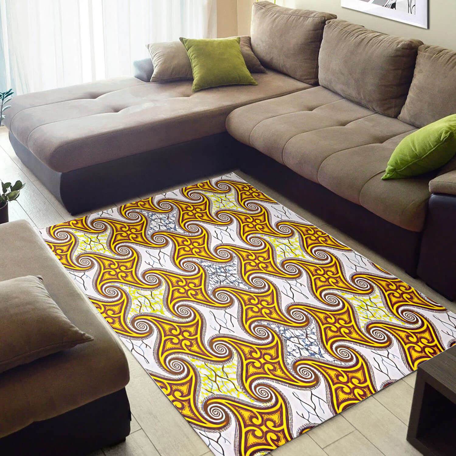 Trendy African Rug Vintage African Inspired Afrocentric Art African Design Floor Rug African Living Room Decor WBG3347