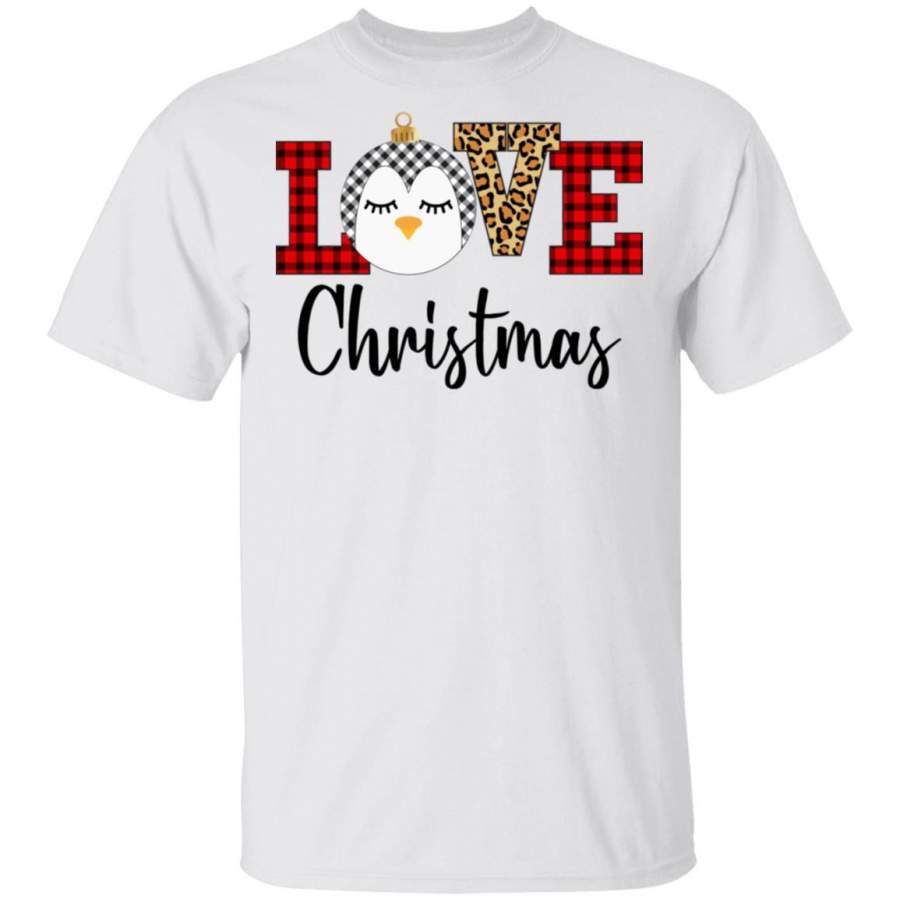 Love Christmas Penguin Plaid Funny Plaid Leopard Buffalo shirts