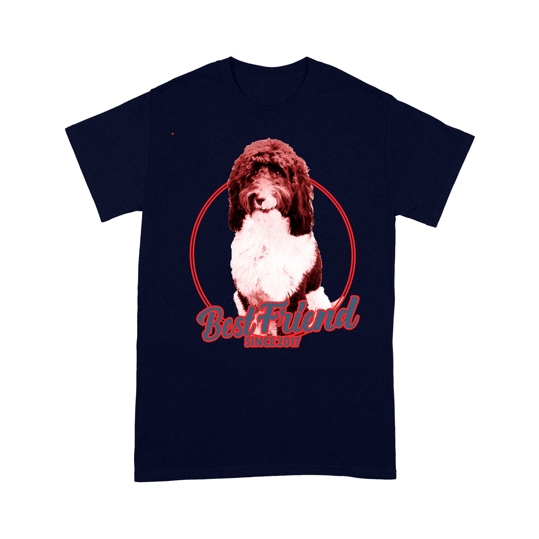 Sarah Szukalski –  Custom Vintage Best Friend Since Illustrated Pet Personalized – T- Shirt Navy