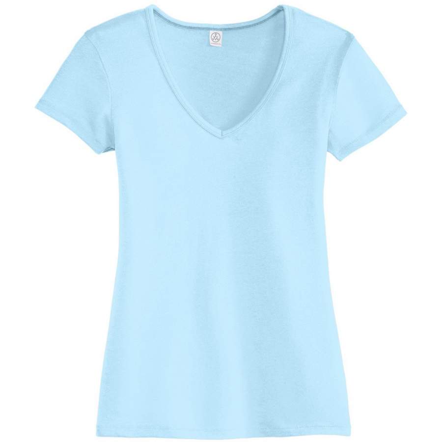 Alternative Apparel Women’s Blue Sky The Keepsake V-Neck Vintage 50/50 Tee