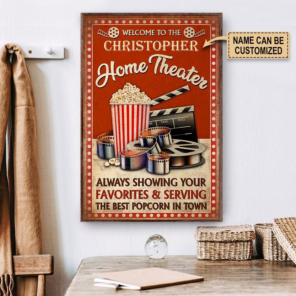 Aeticon Gifts Personalized Theater Best Popcorn In Town Canvas Mom Dad Gift Home Decor