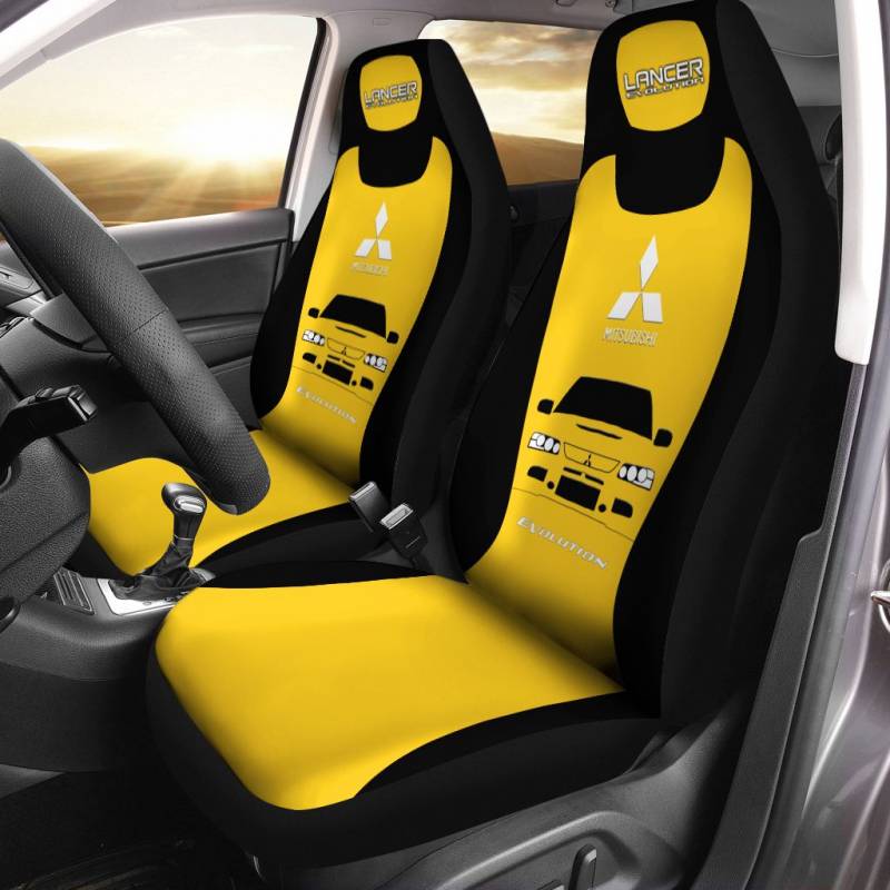 Mitsubishi Lancer Evolution LPH Car Seat Cover (Set of 2) Ver 3 (Yellow)