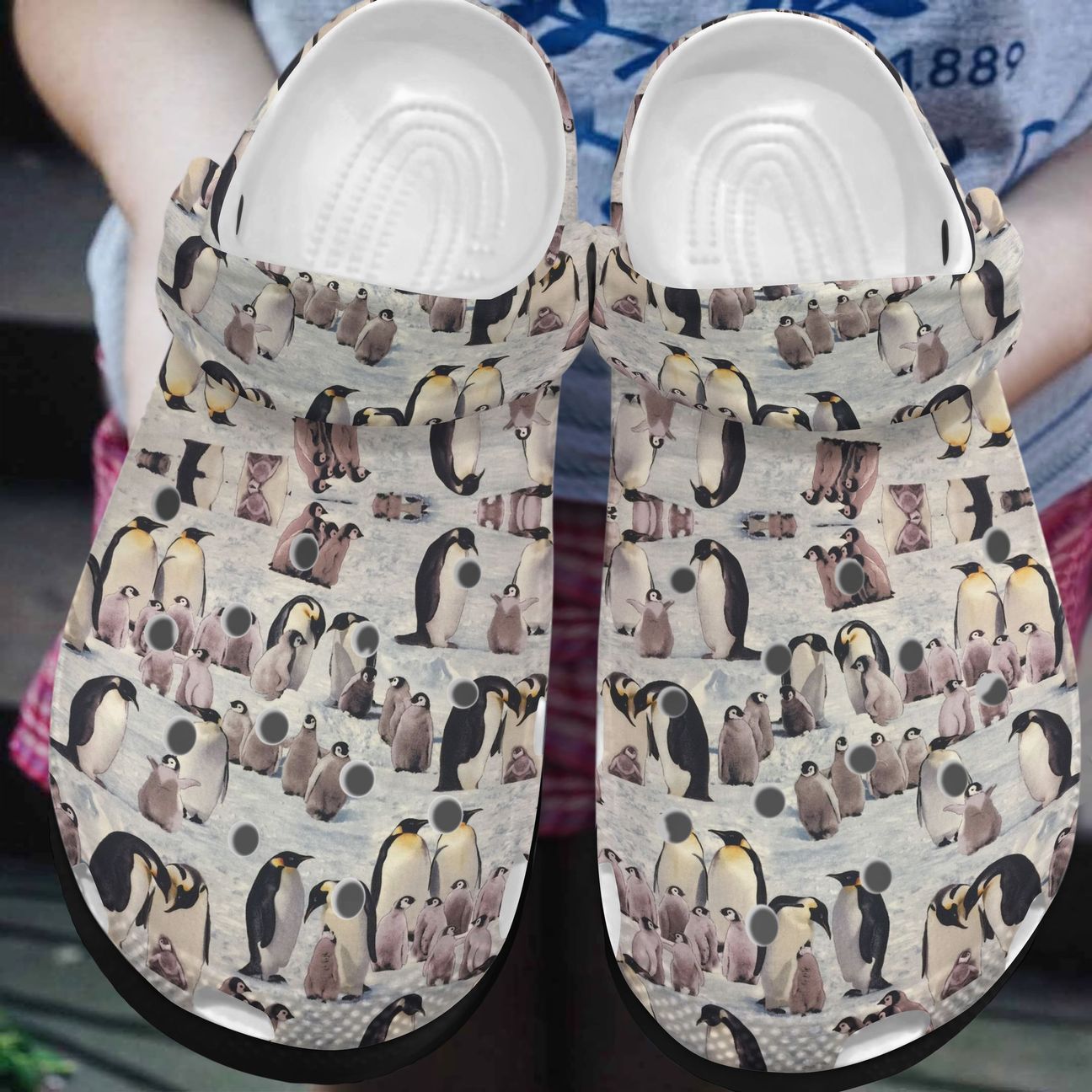 Penguin Personalized Clog, Custom Name, Text, Color, Number Fashion Style For Women, Men, Kid, Print 3D Penguin Fabric