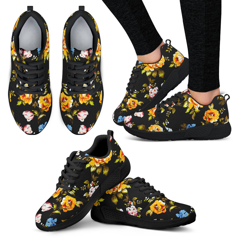 Vintage Floral Flower Pattern Print Women’S Athletic Shoes