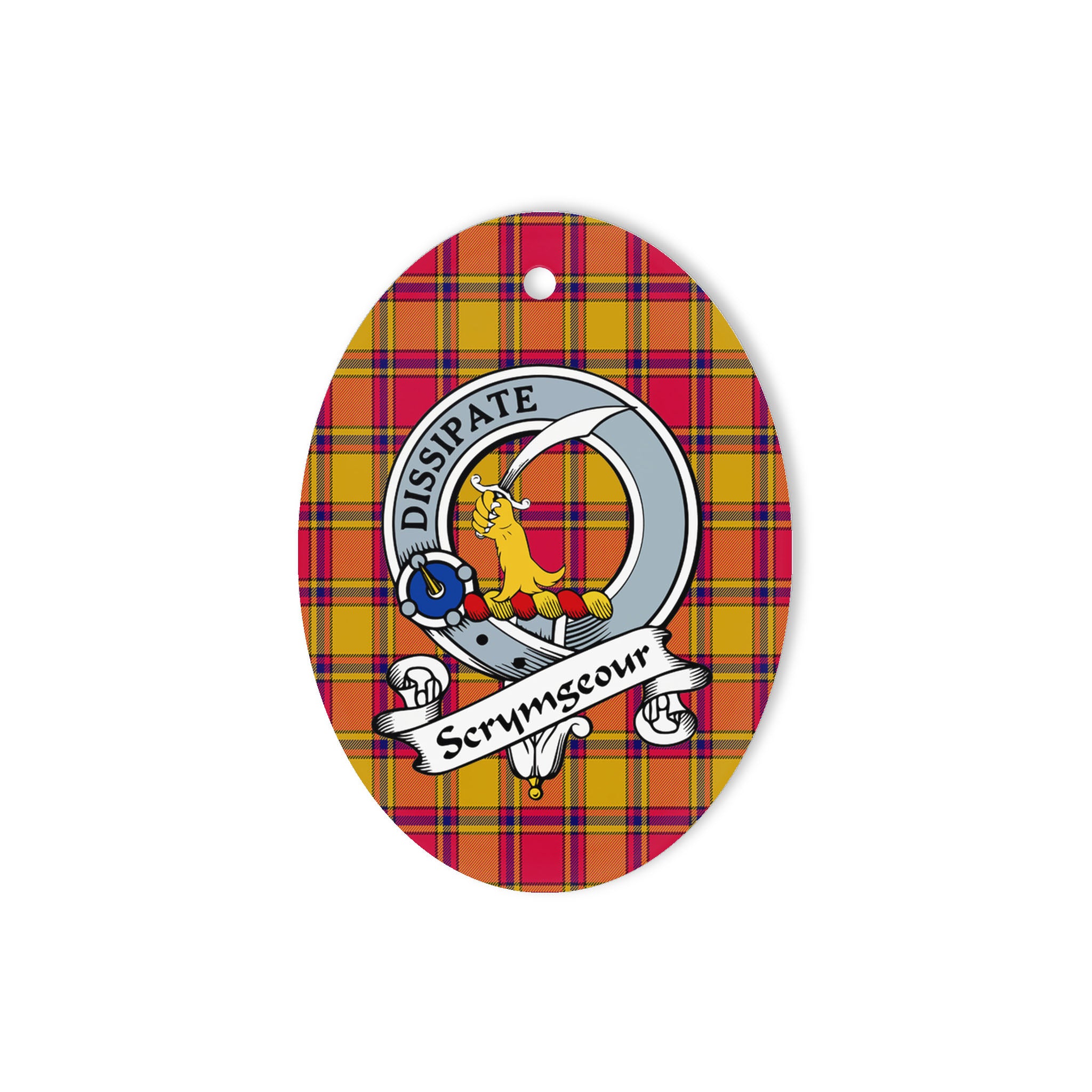 Scrymgeour Scottish Clan Badge Plaid Ornament Gift. Christmas Tree Ornament Scrymgeour Clan Tartan Ornament Great Christmas Ornaments Gift Oval Ornament