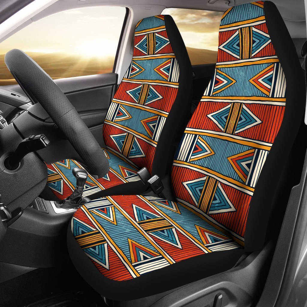 African Kente Print Car Seat Covers Set 2 Pc, Car Accessories Car Mats Covers