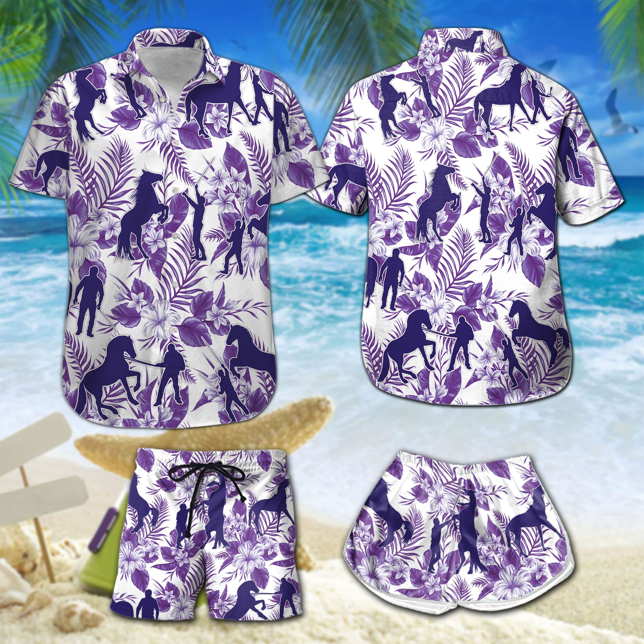 Purple Horse Training Hawaii Set Summer Holiday Ha83851