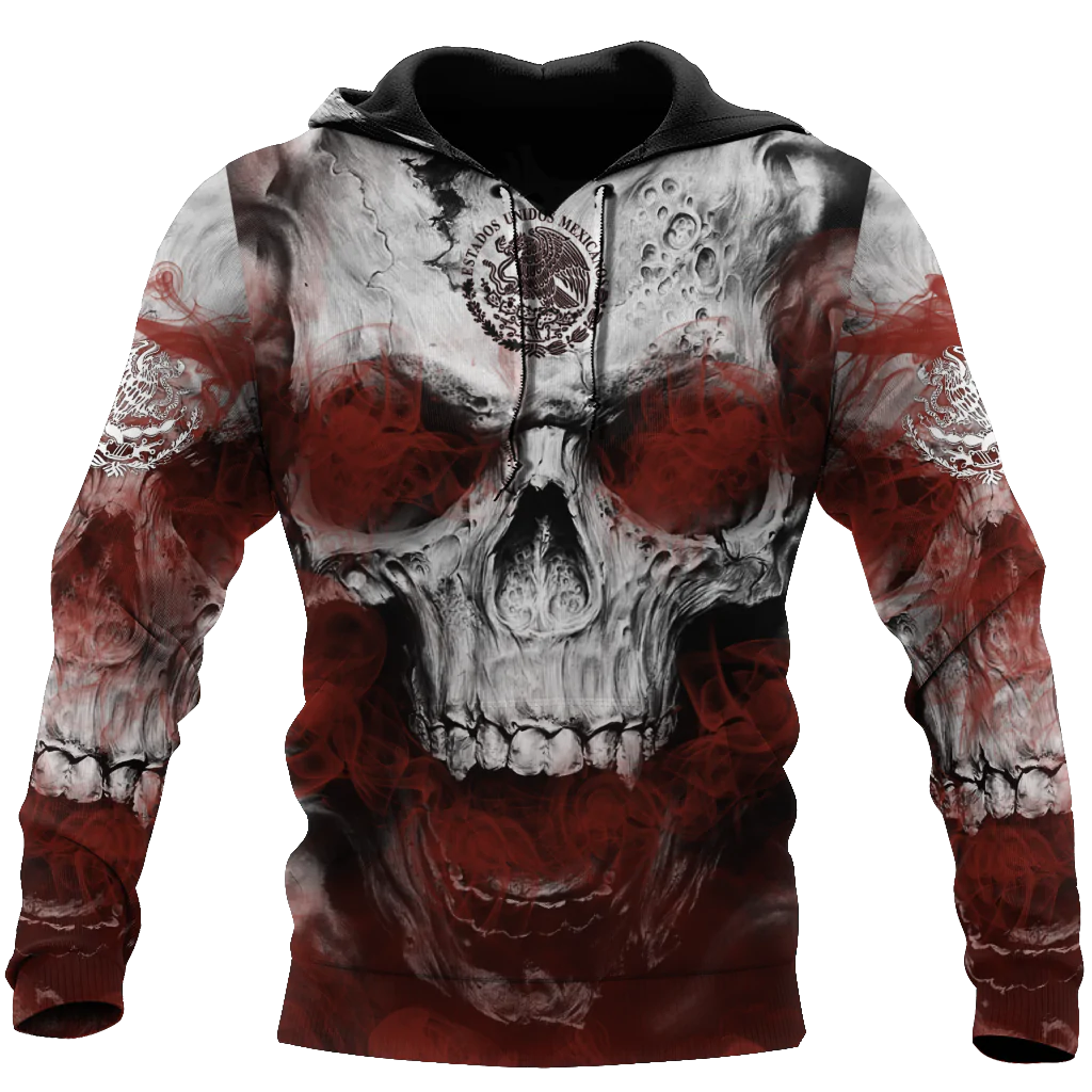 Mexico Skull Unisex 3D Hoodie, Mexican Skeleton Hoodie, Mexico Hoodies 3D Full Print