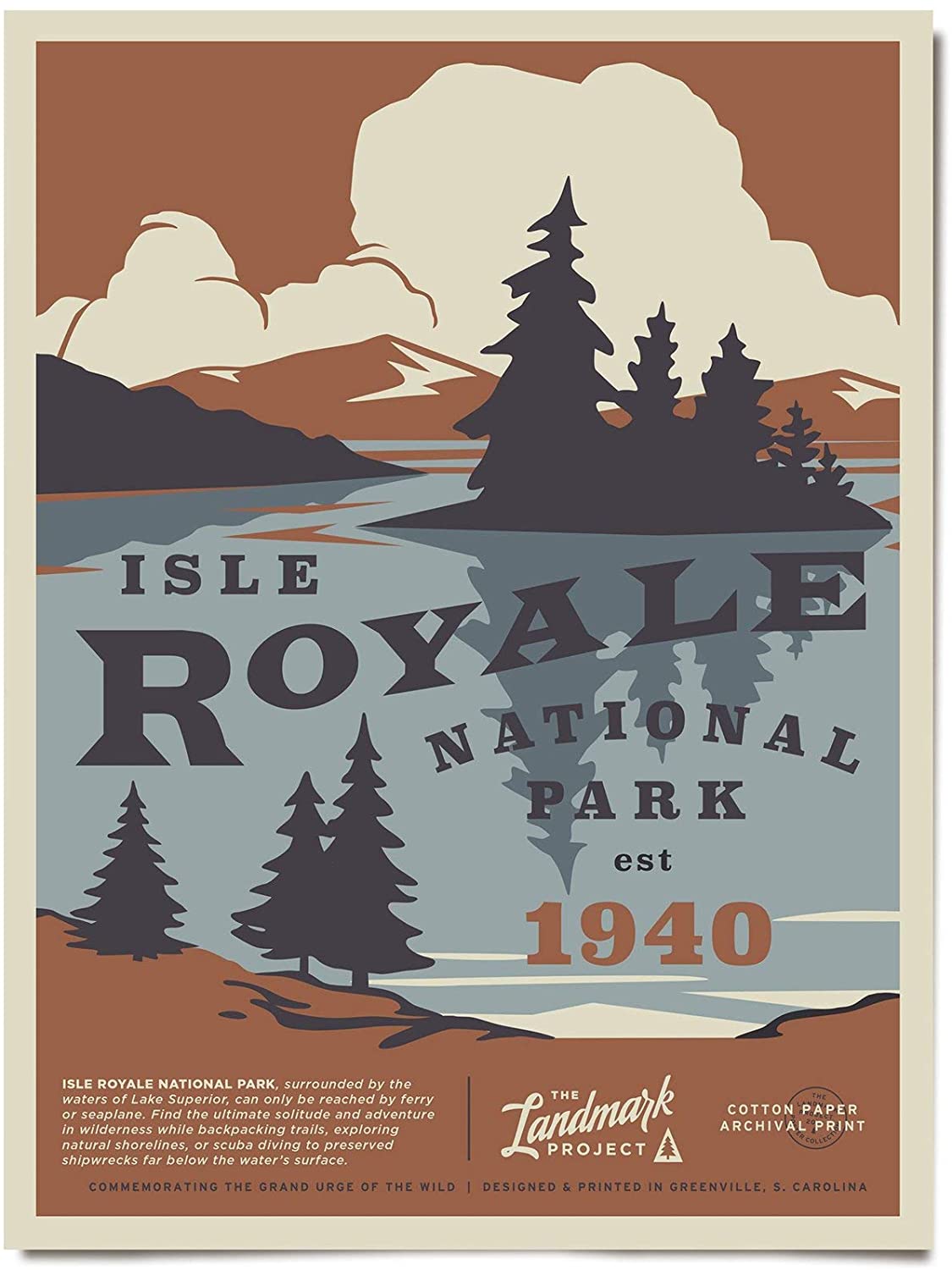 Travel Isle Royale National Park Poster Art Print      Home Decor Gift For Men Women Family Friend On Birthday Xmas