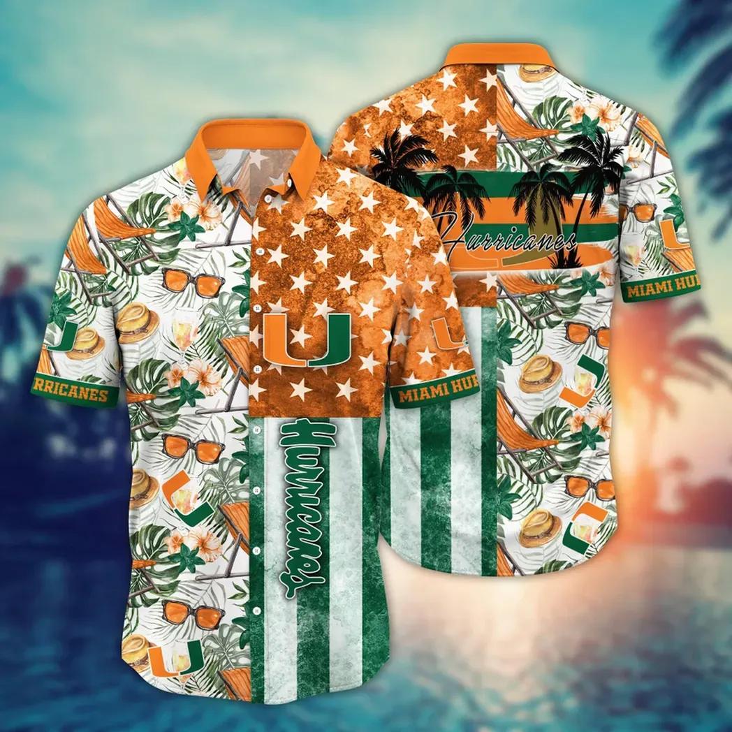 Miami Hurricanes Ncaa Flower Aloha Hawaiian Shirt 10, Ncaa Hawaiian Shirt