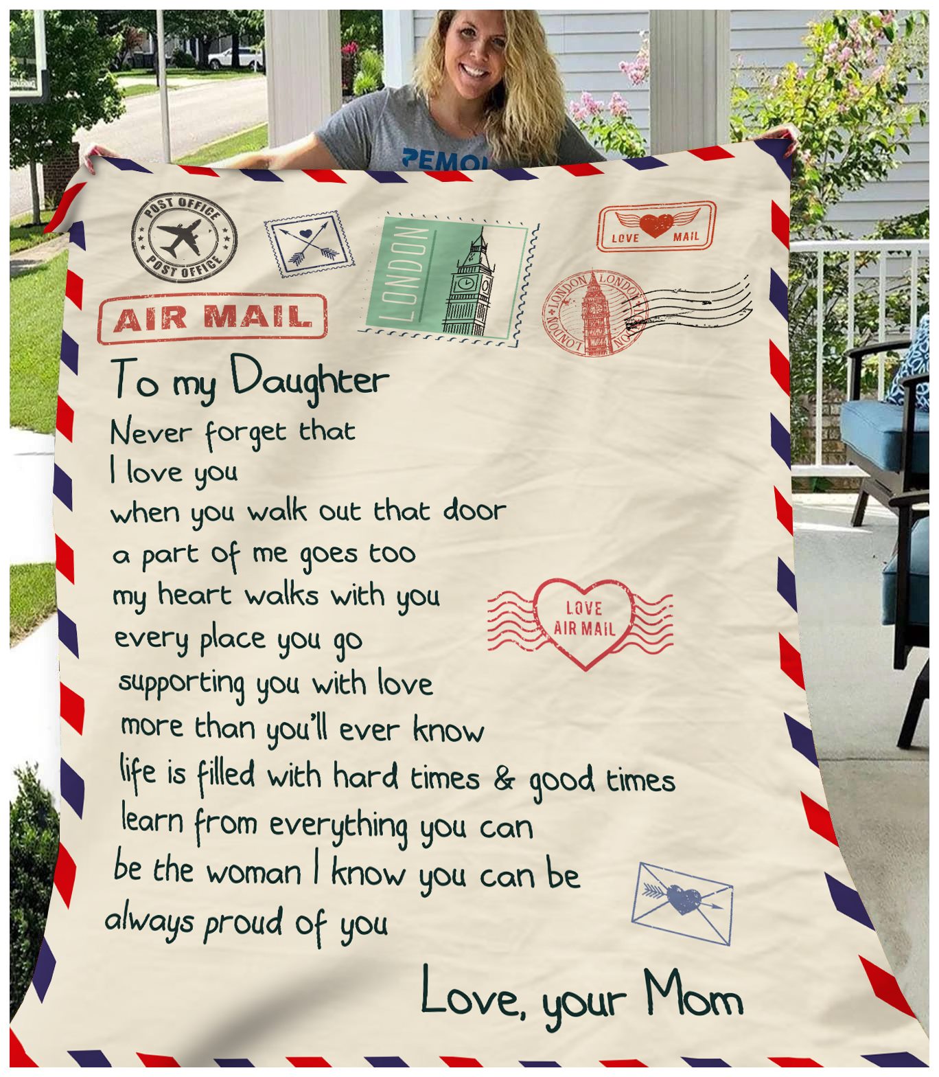 To My Daughter Never Foget That I Love You Fleece Blanket Gift For Daughter Birthday Gift For Daughter Family Gift From Mom To Daughter Home Decor Bedding Couch Sofa Soft and Comfy Cozy