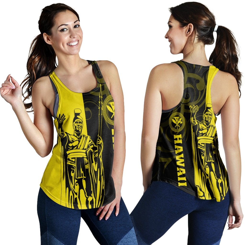 Hawaiian King Polynesian Racerback Tank Lawla Style Yellow Ah Ha109707