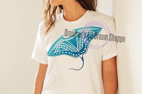 Moana S Gramma Tala Stingray Back Blue Tattoo Shirt