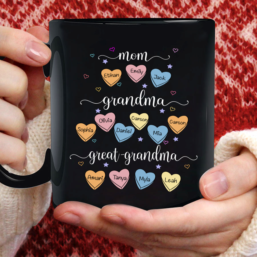 Mom Grandma And Great Grandma Hearts Mug