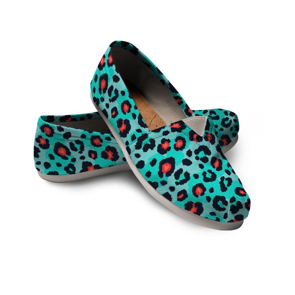 Teal Leopard Canvas Shoes