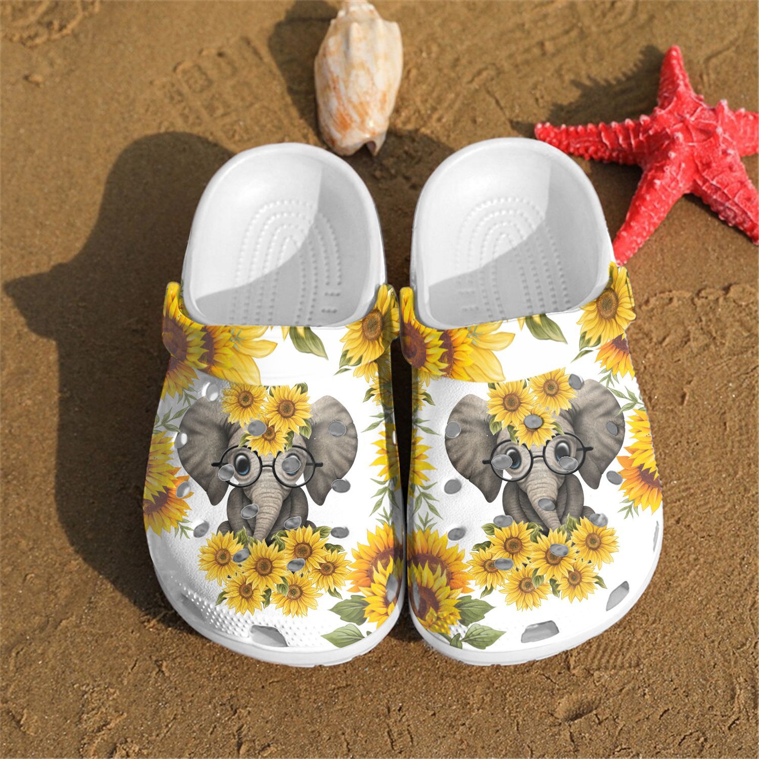 Baby Elephant Flower Crocs Crocband – Clog Comfortable For Adult Classic Clogs | Water Shoes