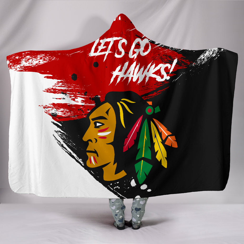 Chicago Blackhawks Hockey Team Hooded Blanket A7