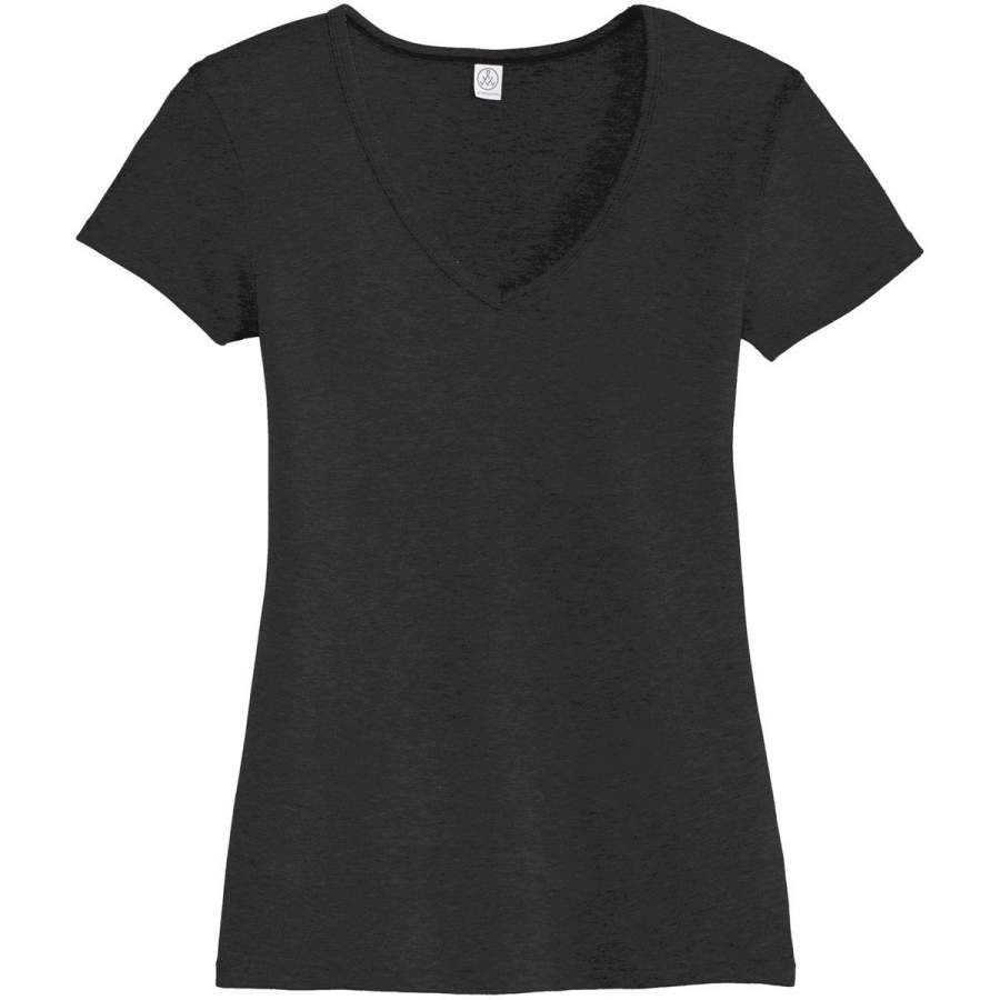 Alternative Apparel Women’s Black The Keepsake V-Neck Vintage 50/50 Tee