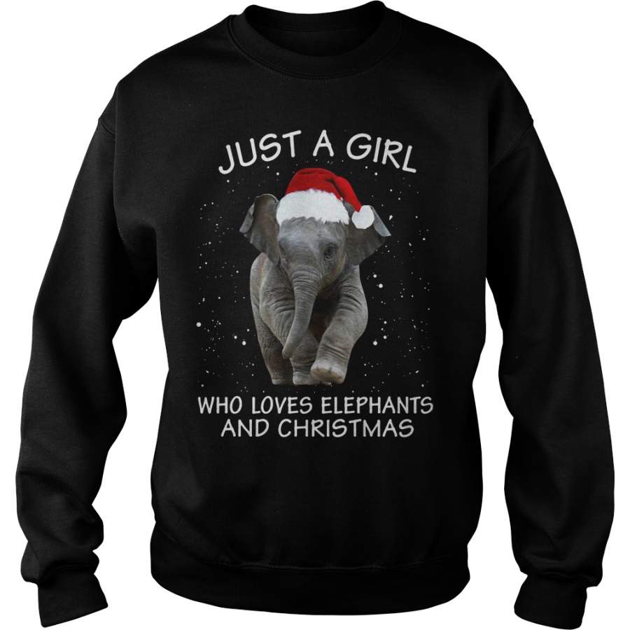 Elephants Just a girl who loves elephants and Christmas – Sweatshirt