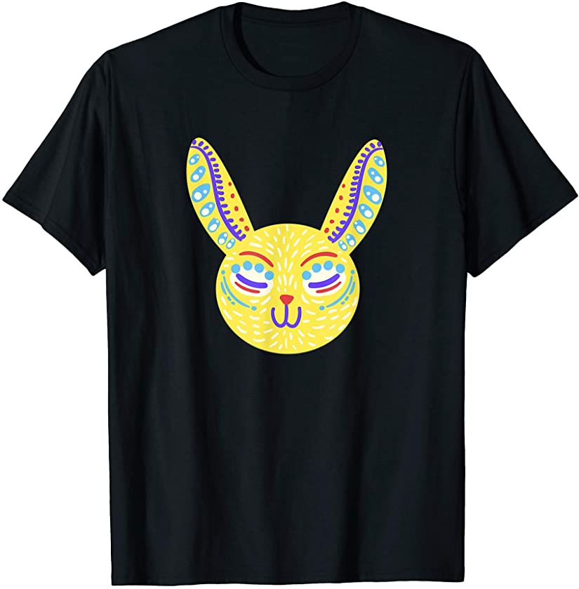 Mexico Bunny Rabbit Alebrije Sculpture Style Graphic Print T-Shirt