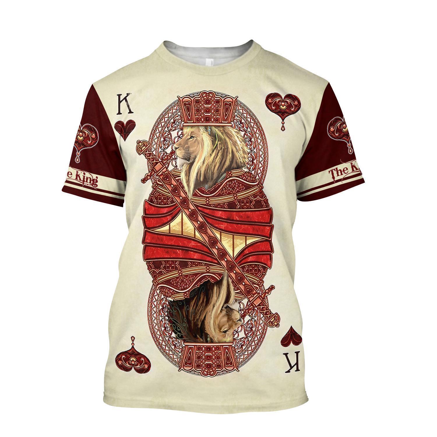 The King Club Lion Poker T-Shirt  3D All Over Printed  Unisex Shirts