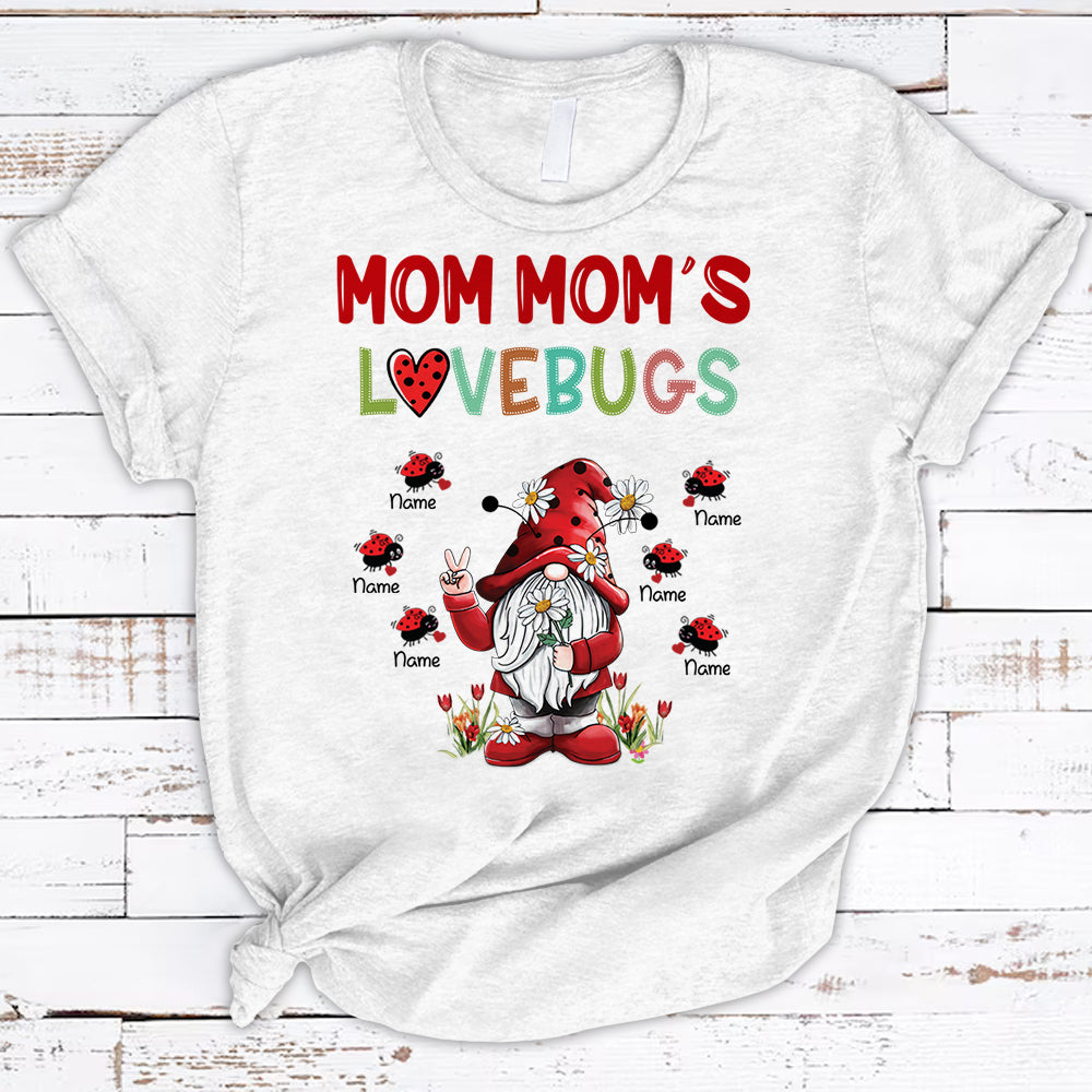 Personalized Mom Mom’S Love Bugs Shirts For Mom Mom Customize Nickname And Grandkid’S Name