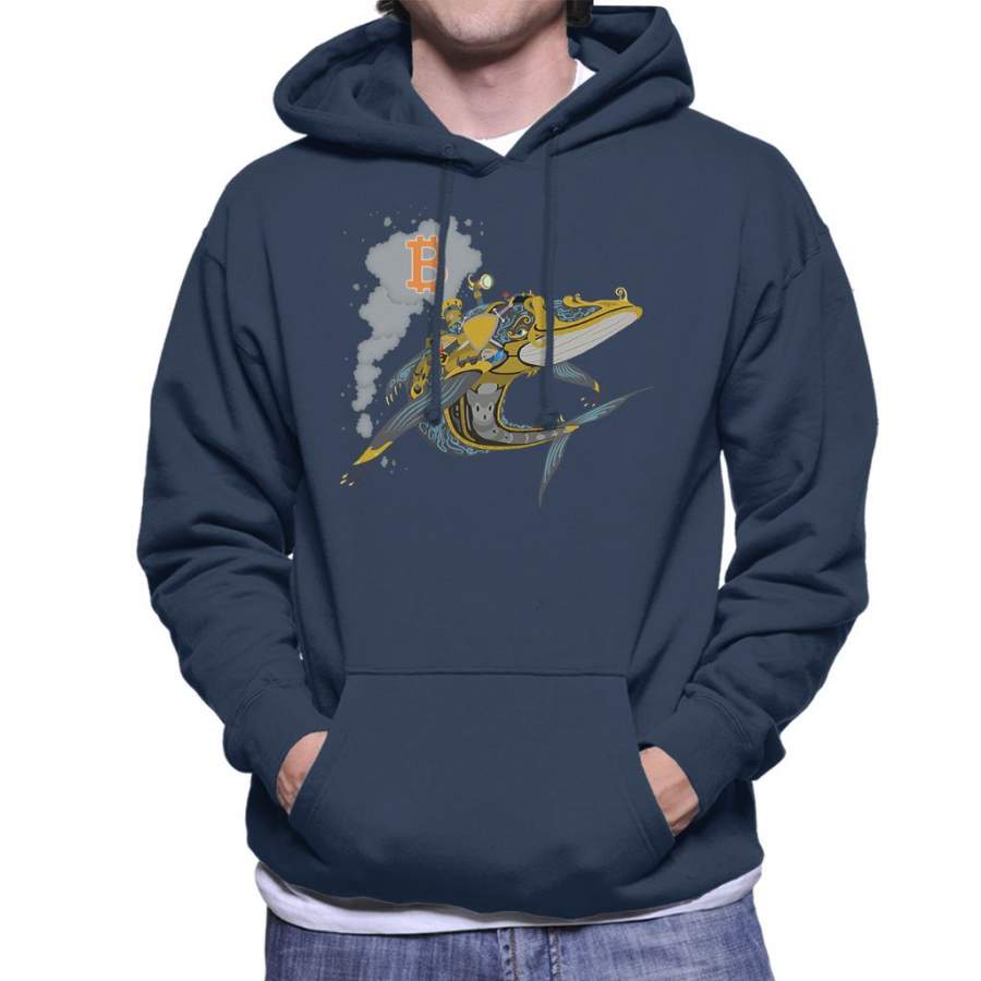 Bitcoin Steampunk Crypto Whale Men’s Hooded Sweatshirt