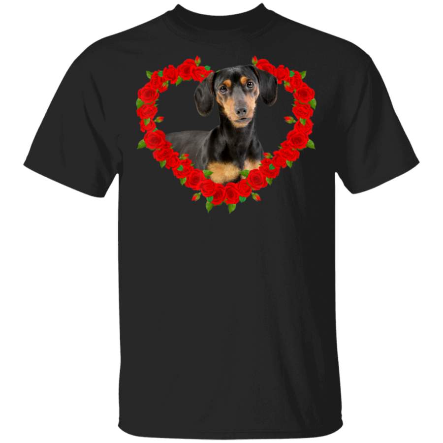 Funny Dachshund Heart Valentine Pet Owner Gifts TShirt