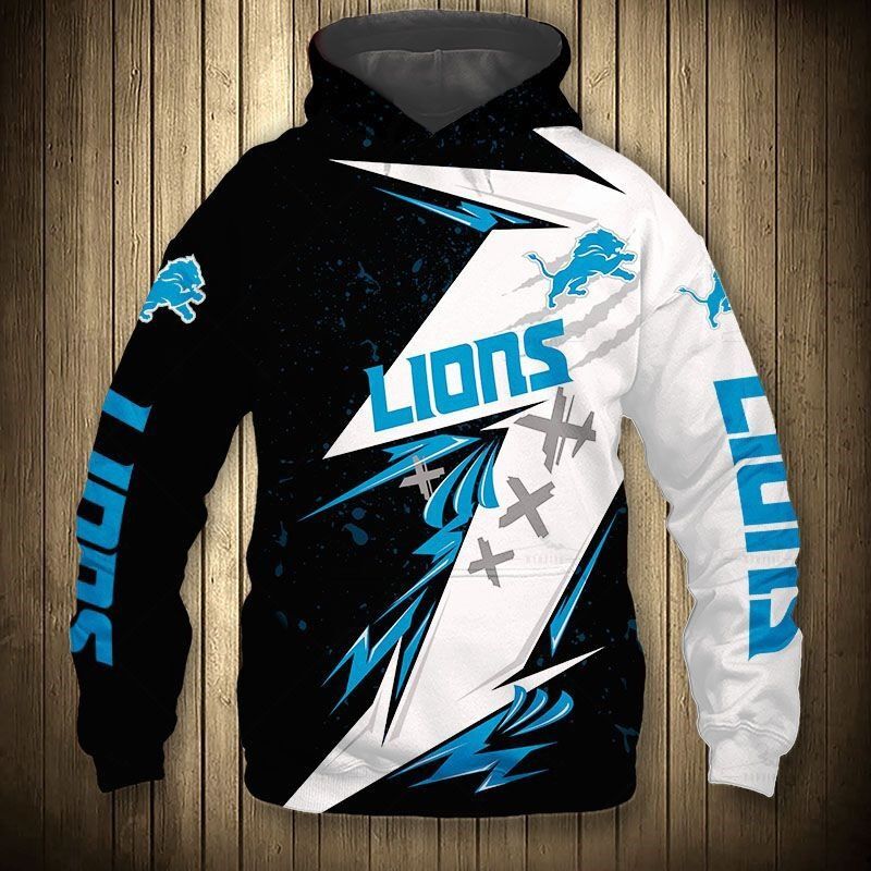 Detroit Lions Hoodies Thunder Graphic Gift For Men