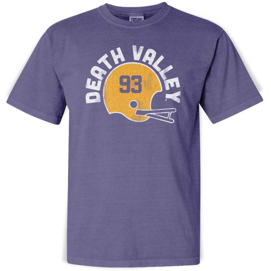 B&B Dry Goods LSU Tigers Death Valley Helmet Arch Garment Dyed T-Shirt – Grape