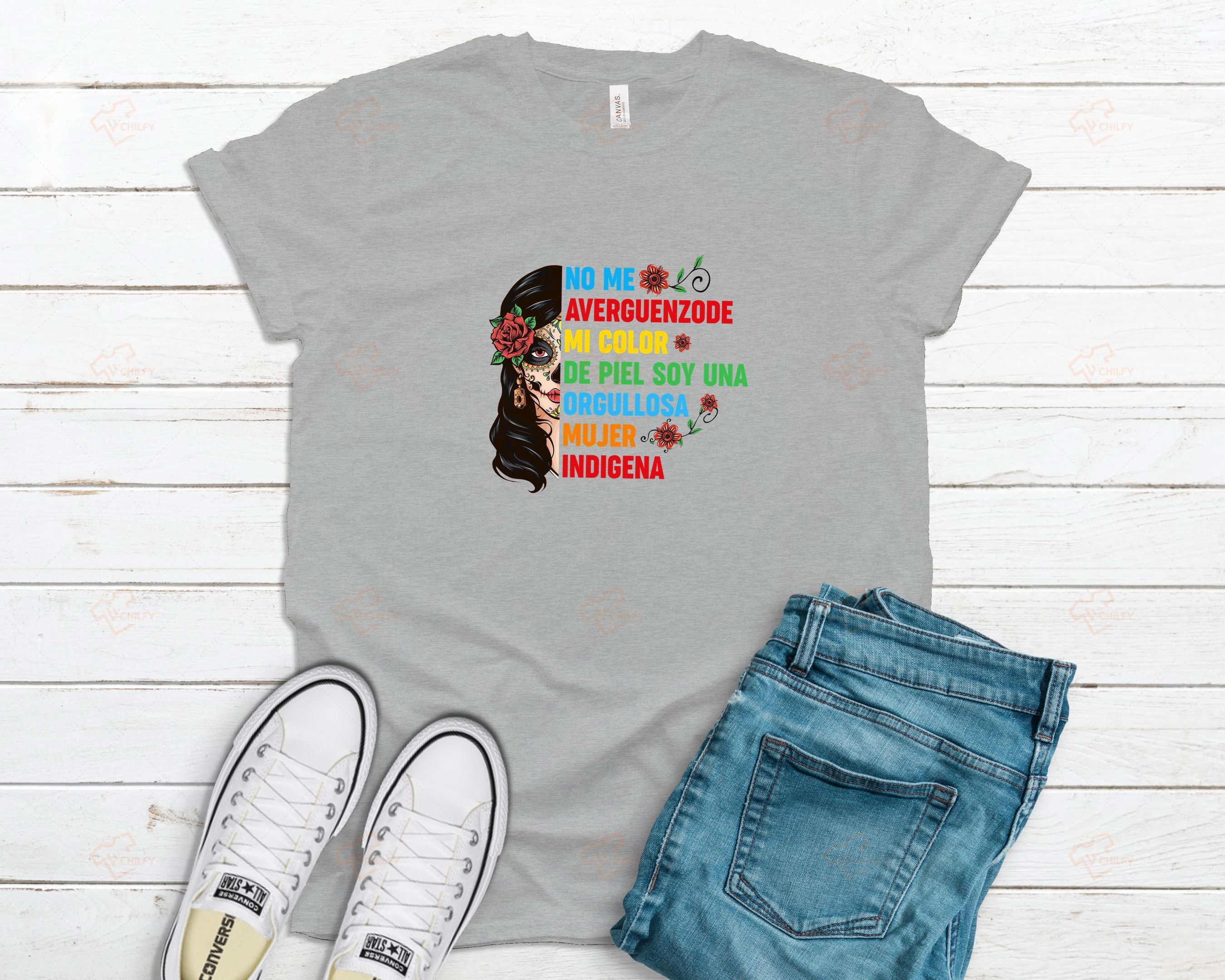 Orgullosa Mujer Indigena Shirt, Latina Shirt, Sugar Skull Girl Shirt, Shirt For Her, Latin Shirt Donuink Store