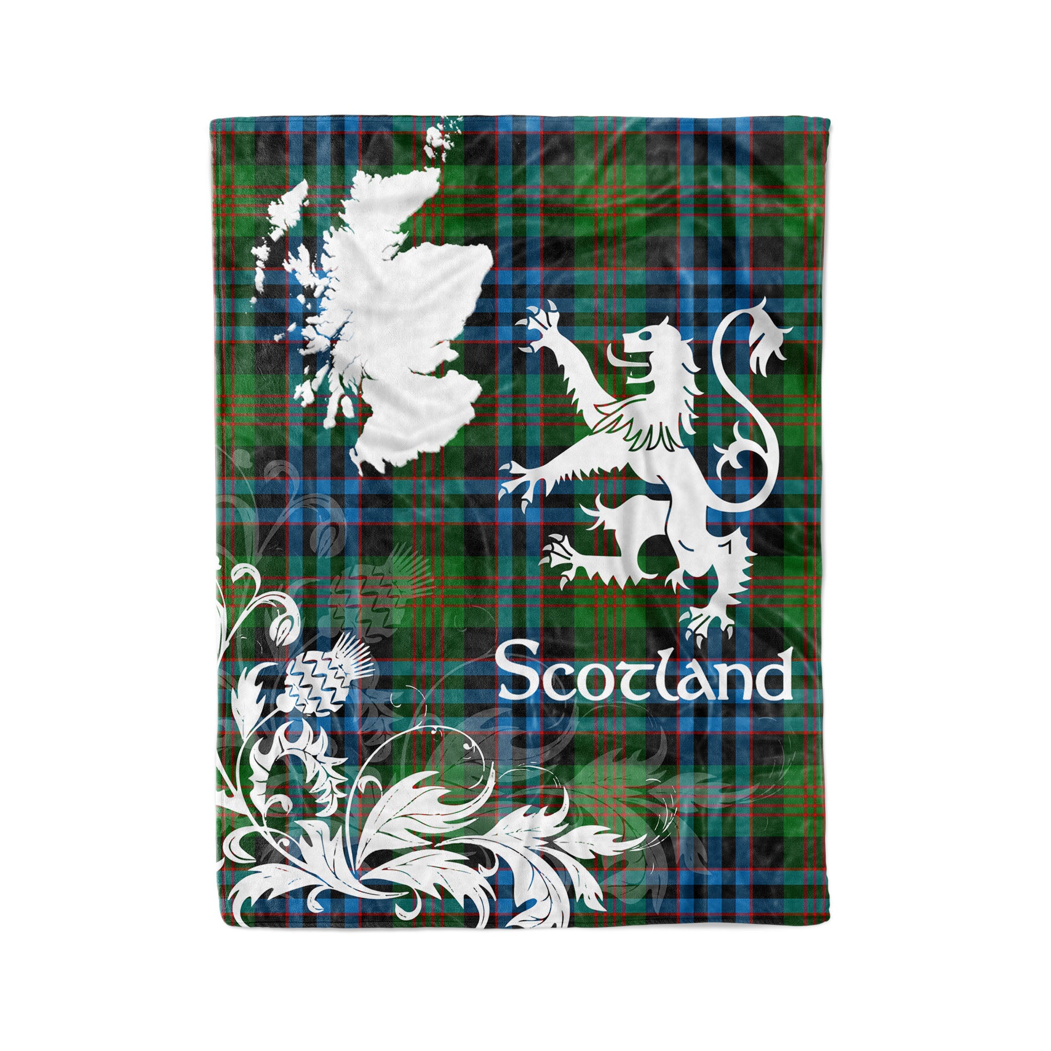 Tartan Plaid Fleece Blanket Tartan Blanket Thistle And Lion Scottish Clan Newlands Plaid Blanket