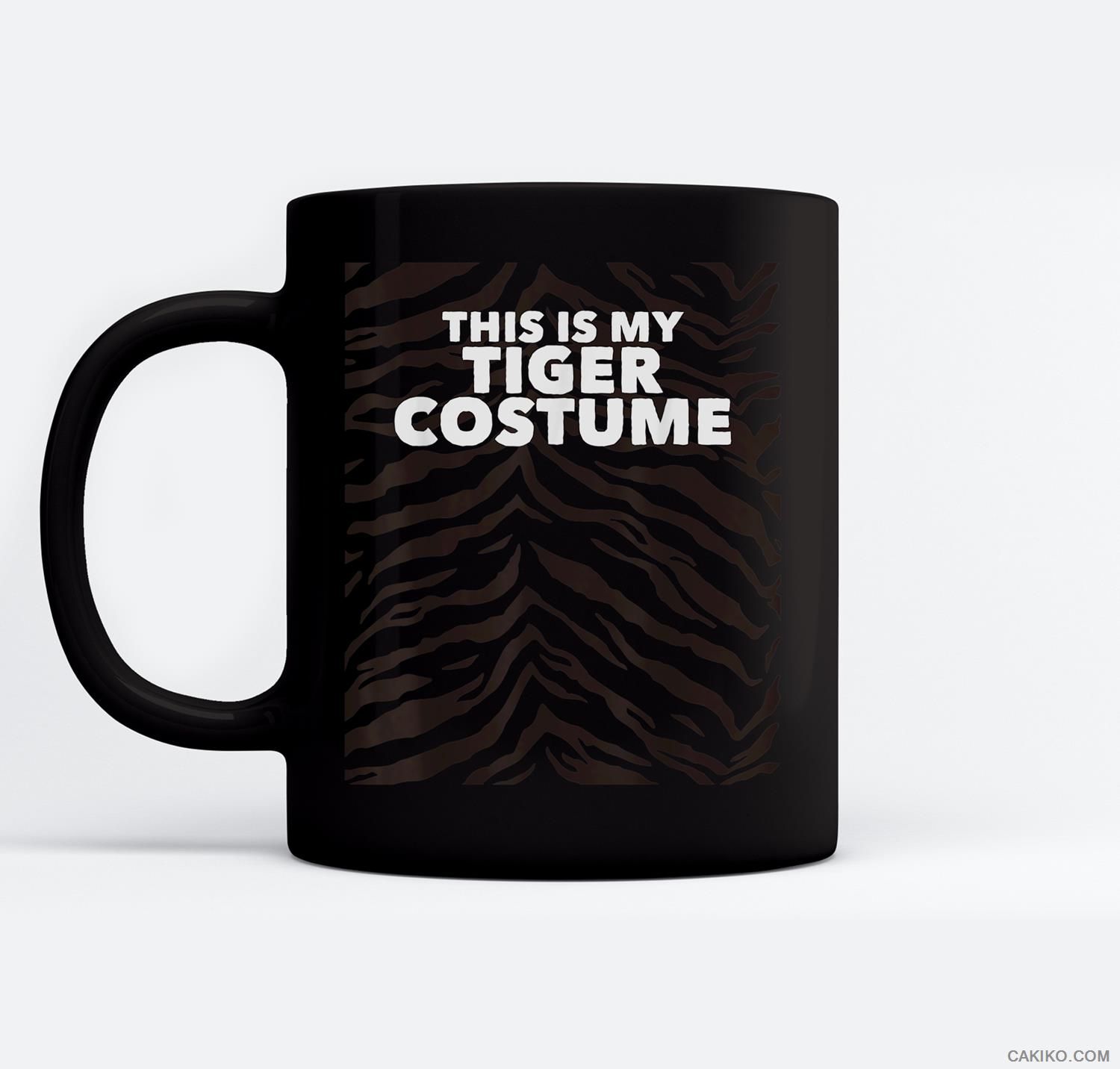 Tiger Simple Halloween This Is My Tiger Costume Animal Print Ceramic Coffee Black Mugs