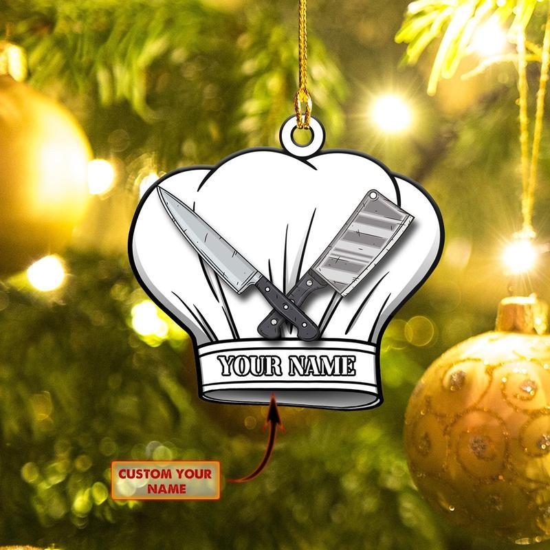 Personalized Chef Hat Custom Shaped Ornament