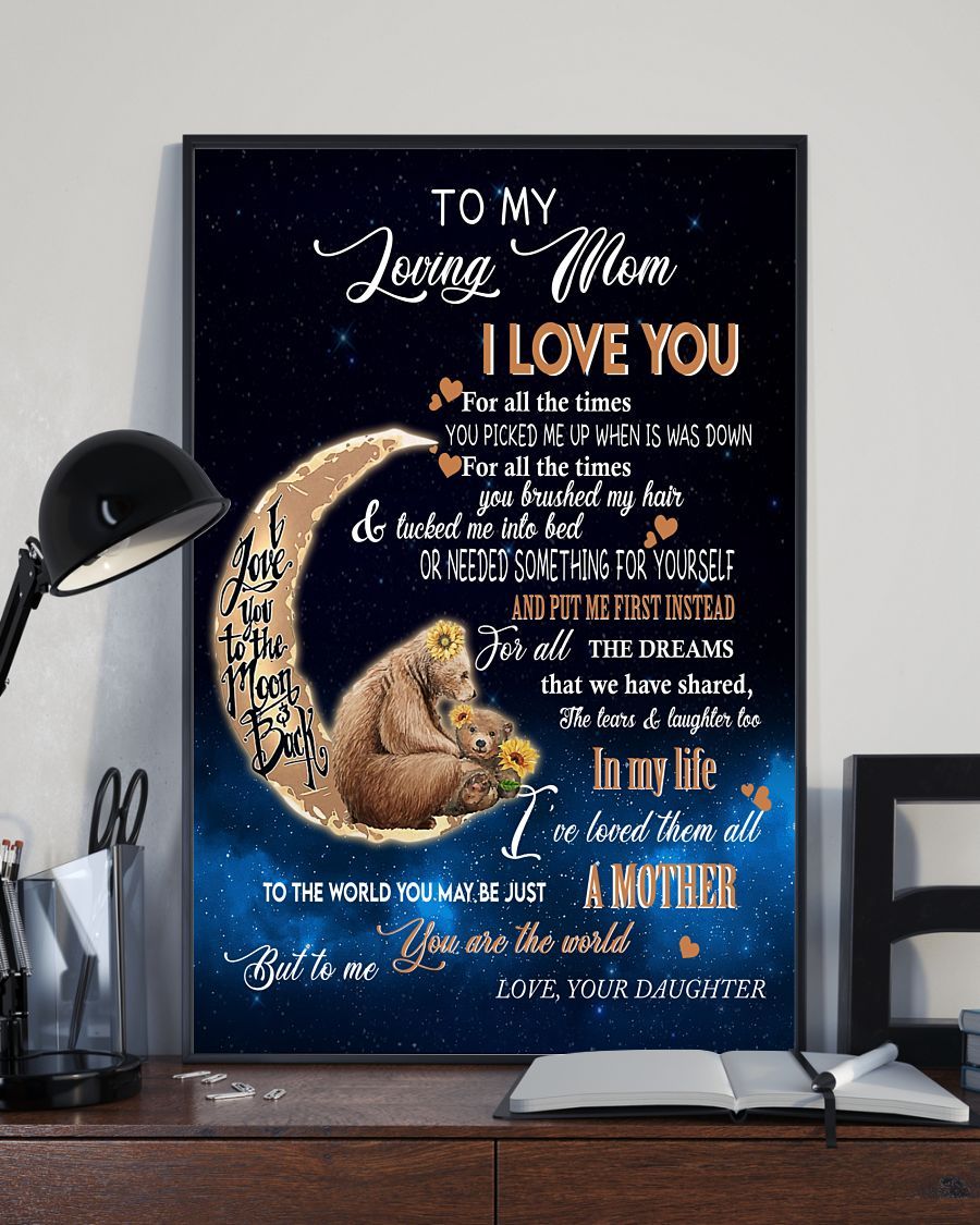 To My Loving Mom Canvas And Poster, Best Mother’s Day Gift Ideas, Mother’s Day Gift From Daughter To Mom, Warm Home Decor Wall Art Visual Art