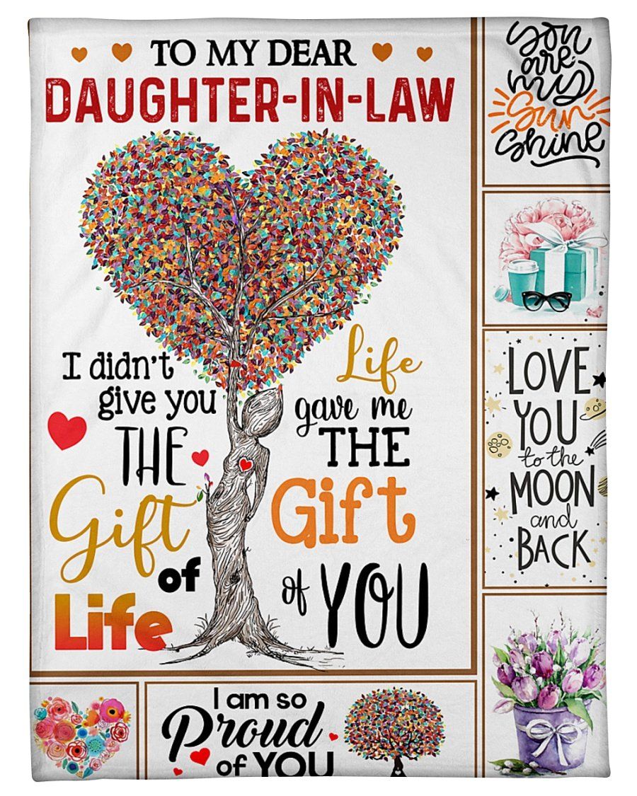 [Personalized Name] Heart Tree Life Gave Me The Gift Of You Fleece Blanket, Sherpa Blanket, Gift For Daughter In Law Gift For Family Member, Friends Gift, Christmas Gift, Home Decor, Home Living