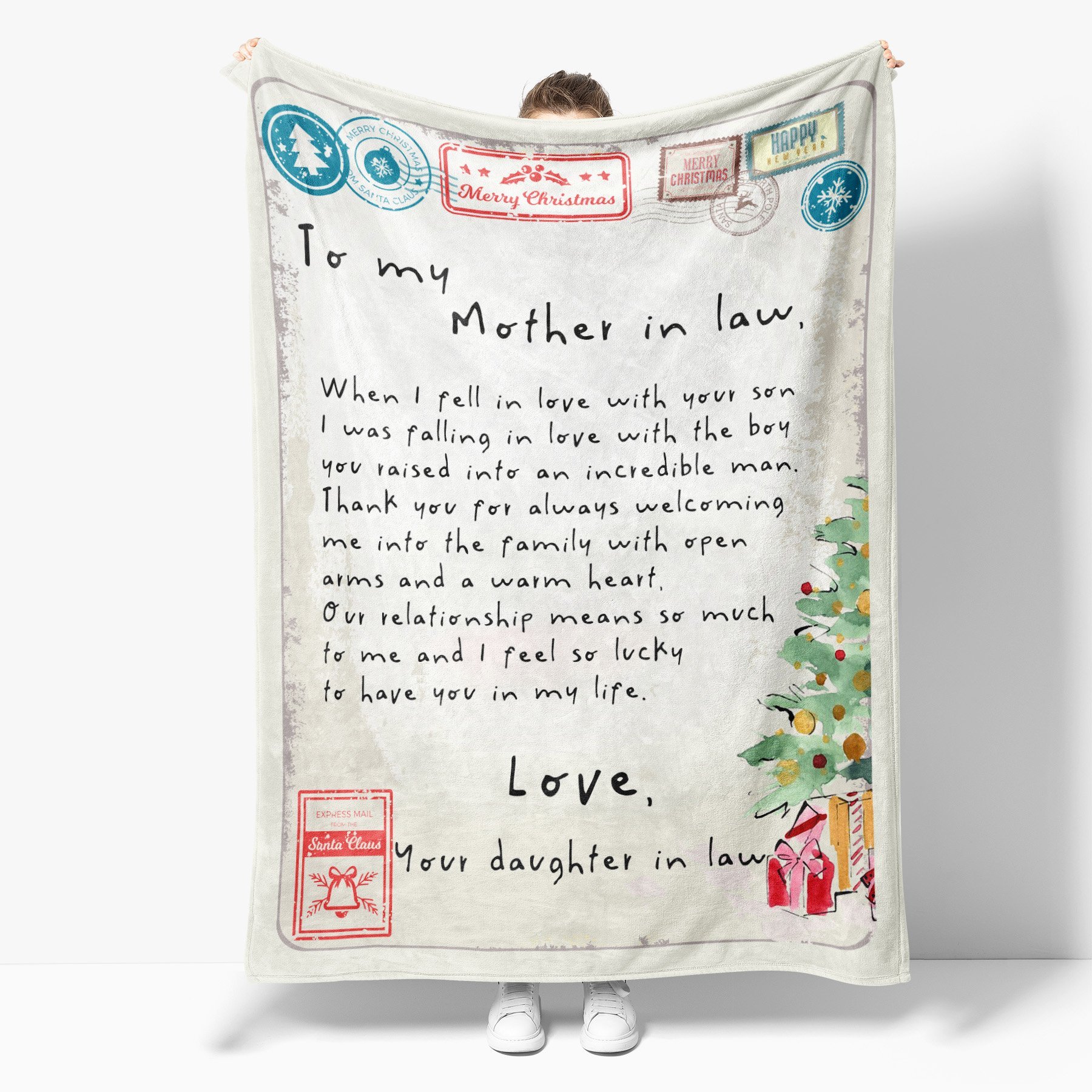 To My Mother In Law When I Feel In Love With Your Son Fleece Blanket – Quilt Blanket, Meaningful Gift, Mother’S Day Gift From Daughter In Law To Mom, Home Decor Bedding Couch Sofa Soft And Comfy Cozy